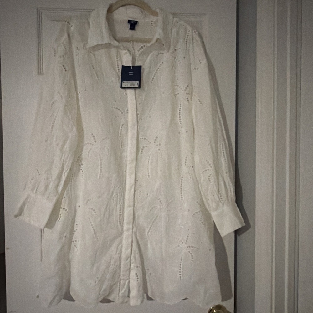 Roller Rabbit × Target Embroidered Collared Mini Shirtdress Size Large
